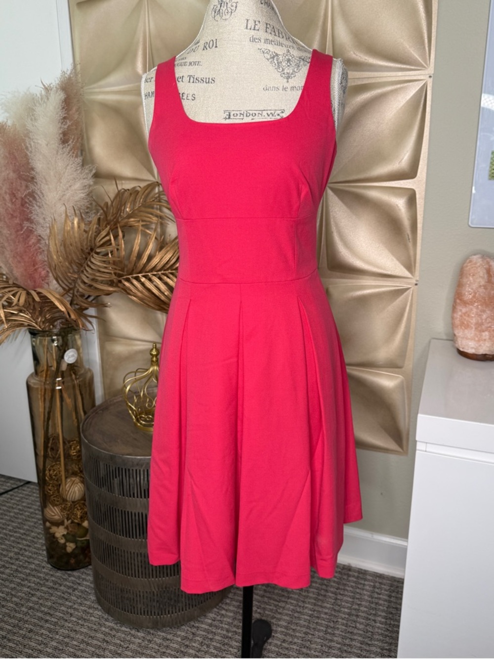 Banana Republic Sleeveless Fit-and-Flare Dress in Coral